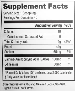 Mindful Calm Sugar Free Hot Chocolate Mix - 40 Servings - Anti-Stress Drink Mix Powder Sleepy Cocoa