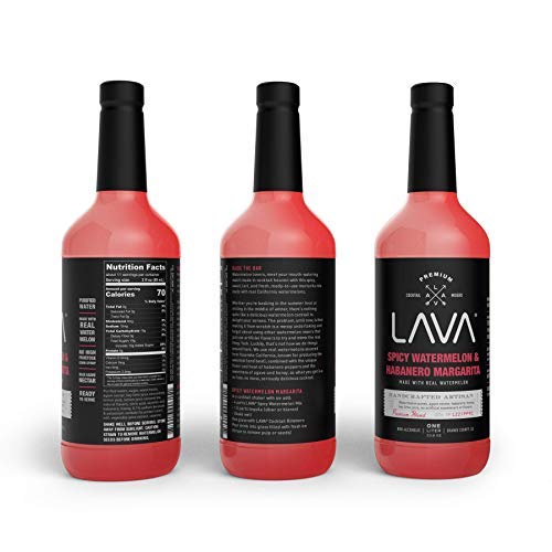 (3 Pack) LAVA Premium Spicy Watermelon Habanero Margarita Mix, Cold-Pressed Organic Watermelon