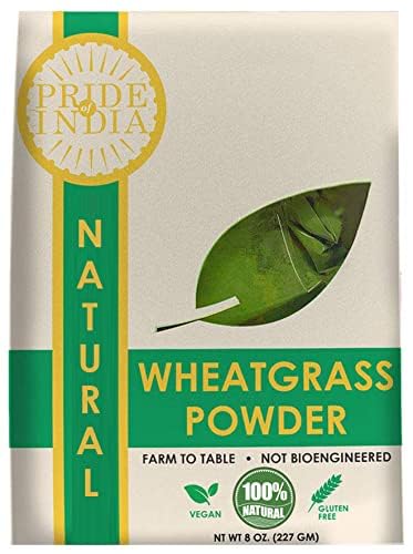 Pride of India Wheatgrass Powder | 8oz (227gm) Vegan Antioxidant-Rich Superfood Powdered Greens |