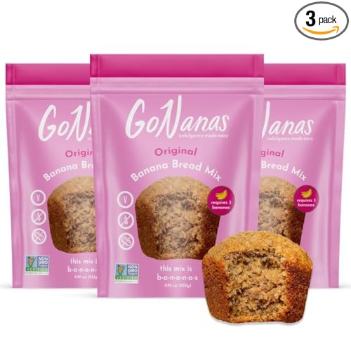 GoNanas Original Oat Flour Banana Bread Mix, Suitable for Plant Based Vegan Diets, Gluten Free