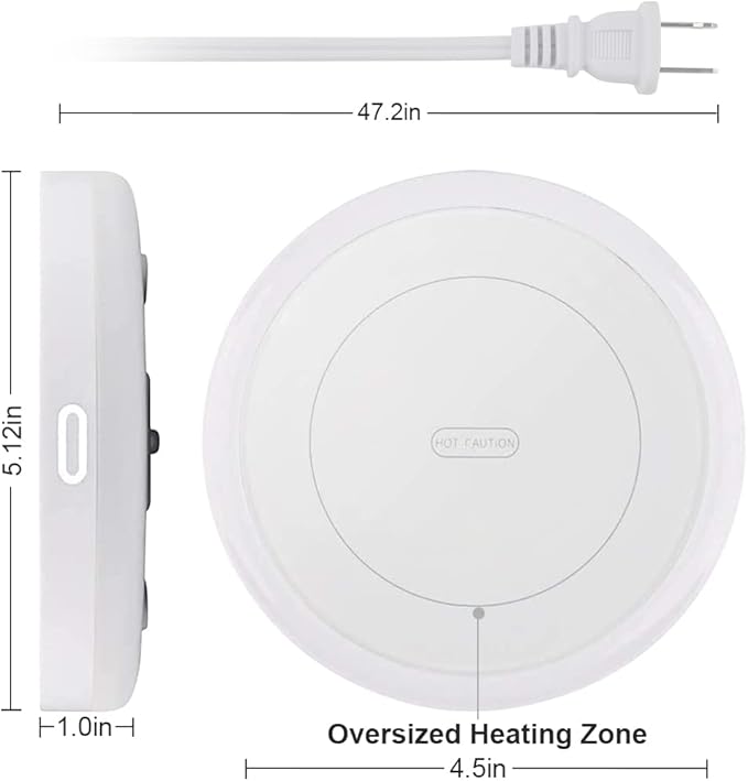 BESTINNKITS Smart Coffee Set Auto On/Off Gravity-Induction Mug Office Desk Use, Candle Wax Cup