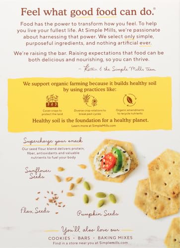 Simple Mills Organic Seed Crackers, Everything - Gluten Free, Vegan, Healthy Snacks, Paleo