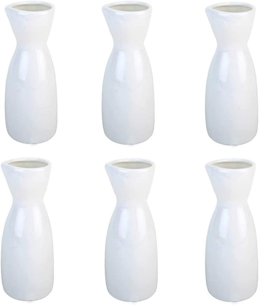 JapanBargain, Porcelain Sake Carafe Sake Bottle for Cold Sake and Hot Sake Microwave Safe (6, 4 oz