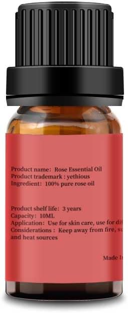 yethious Rose Essential Oil 100% Pure Rose Scented Oil for Diffuser & Aromatherapy Fragrance DIY