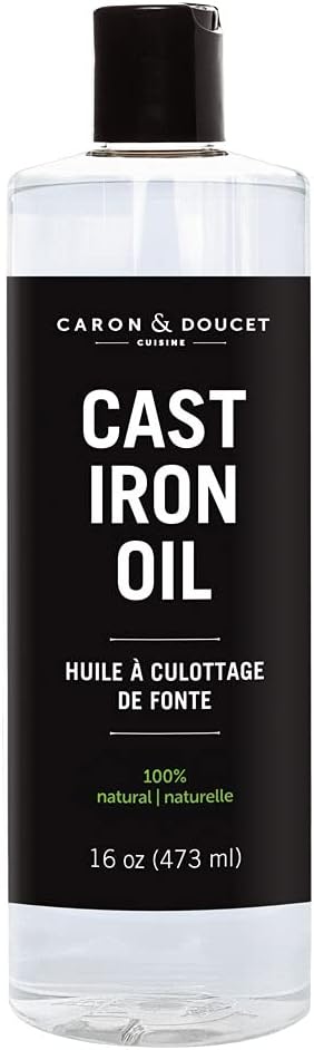 CARON & DOUCET - Cast Iron Seasoning & Cleaning Oil | 100% Plant-Based & Food Grade! | Best for
