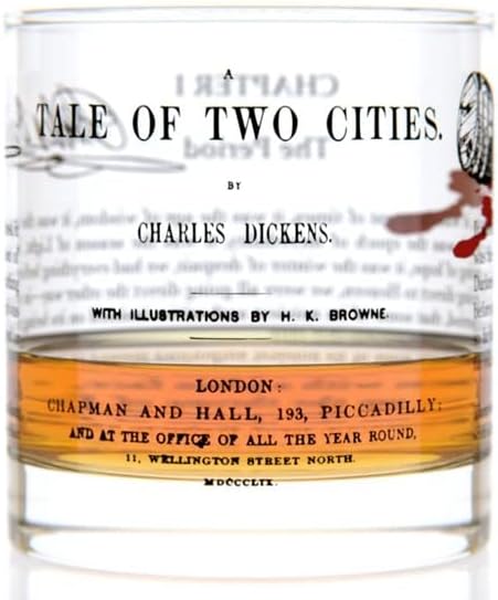 Well Told Classic Literature Rocks Glass - A Tale of Two Cities by Charles Dickens - Old Fashioned