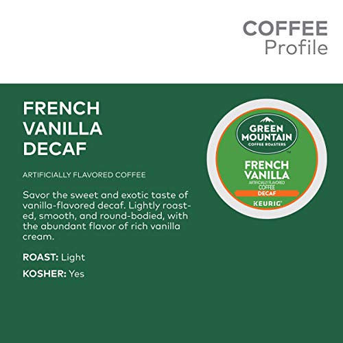 Green Mountain Coffee Roasters French Vanilla Decaf Keurig Single-Serve K-Cup pods, Light Roast