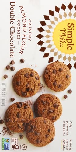 Simple Mills Almond Flour Crunchy Cookies, Double Chocolate Chip - Gluten Free, Vegan, Healthy