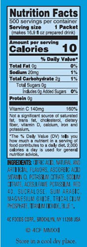 4C Powder Drink Stix, Fruit Punch 500 Count, Bulk Buy, Singles Stix, On the Go, Refreshing Water