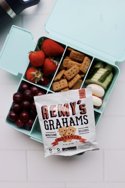 Safe + Fair Remy's Cinnamon Grahams 24ct - Wholesome Healthy Snacks - Bite-Sized Whole Grain Treats