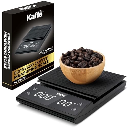 Kaffe Coffee Scale with Timer (3kg Max / 0.1g) - AAA Batteries Not Included - Backlit LCD Display