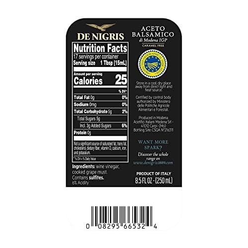 De Nigris Balsamic Vinegar Of Modena Excellence Line - Silver Eagle (45% Grape Must) 8,5 Oz (250ml)