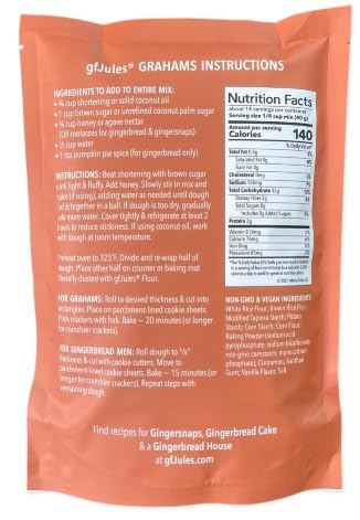 gfJules Certified Gluten Free Graham Cracker and Gingerbread Baking Mix | No Grit, Non-GMO, Vegan |
