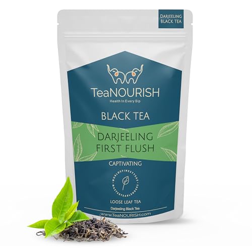 TeaNOURISH Darjeeling First Flush Black Tea | Single Estate Refreshing & Aromatic | Loose Leaf Tea