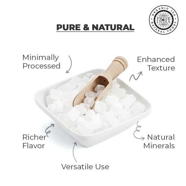 Pack of 6 - Pride Of India - Natural Crystal Rock Sugar Whole - 12 oz (340 gm) Medium Dual Sifter