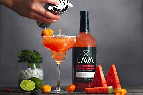(3 Pack) LAVA Premium Spicy Watermelon Habanero Margarita Mix, Cold-Pressed Organic Watermelon