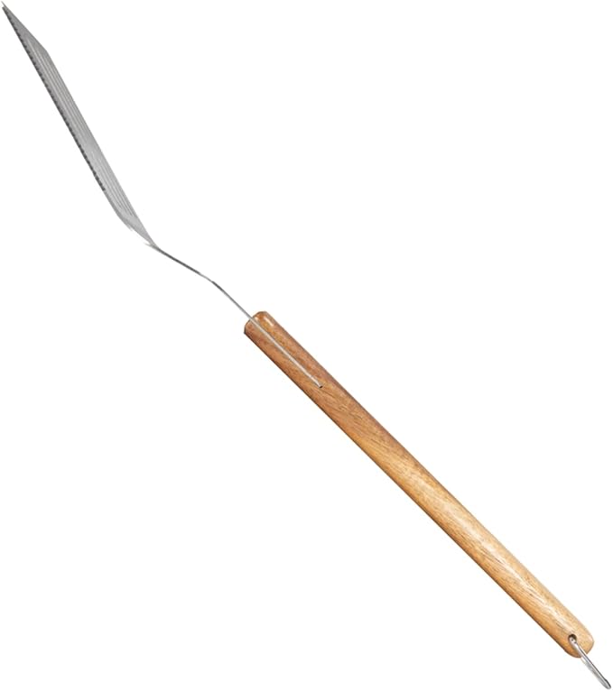 BBQ-AID Pro BBQ Metal Spatula - 17" Barbecue Spatula Stainless Steel with Serrated Knife Edge