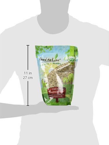 Food to Live Sunflower Seeds, 2 Pounds – Non-GMO Verified, Kernels, No Shell, Kosher, Raw, Vegan