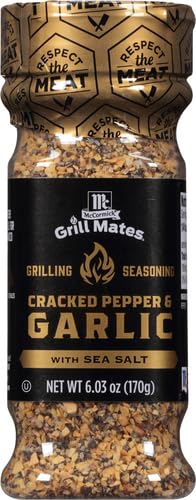 McCormick Grill Mates Cracked Pepper & Garlic Grilling Seasoning, 6.03 oz (Pack of 2)