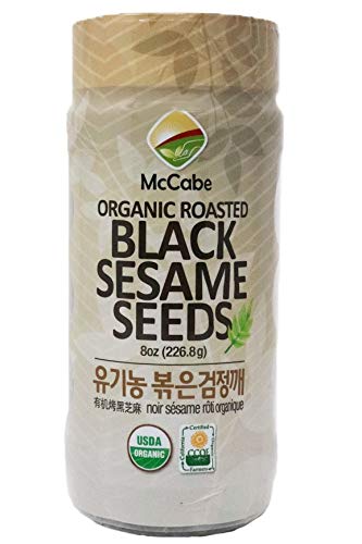 McCabe Organic Roasted Black Sesame, 8oz, USDA Organic Certified, CCOF Certified Organic, Roasted &