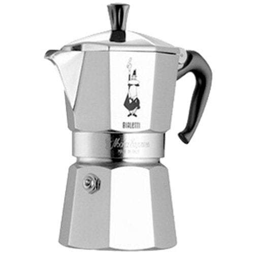 Bialetti Moka Express Iconic Italian Stovetop Espresso Maker (Natural Silver, 6 Cups)