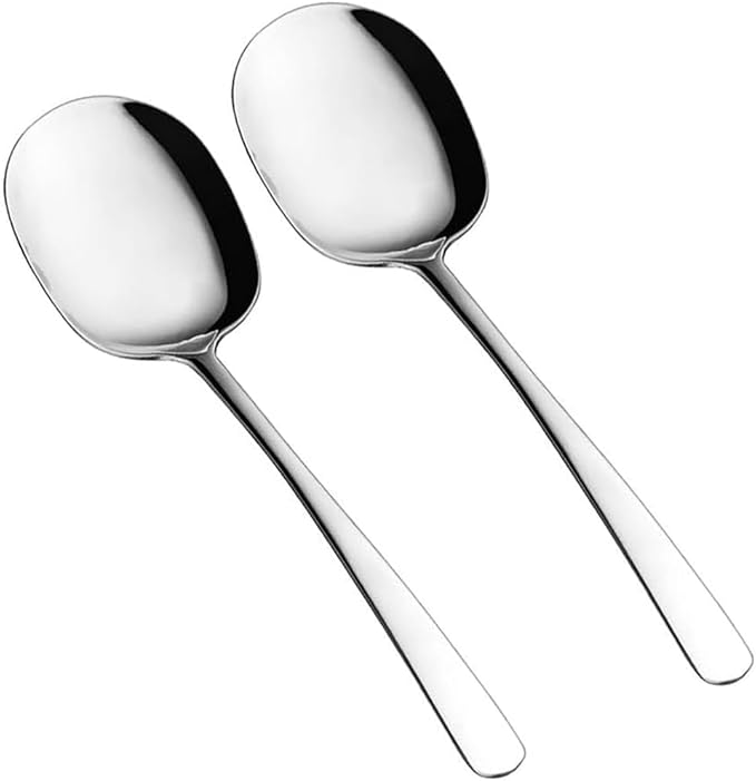SIAIQIANG Extra-Large Serving Spoons Set,Food-Grade 18/8 Stainless Steel,11.4-Inch Serving Utensils