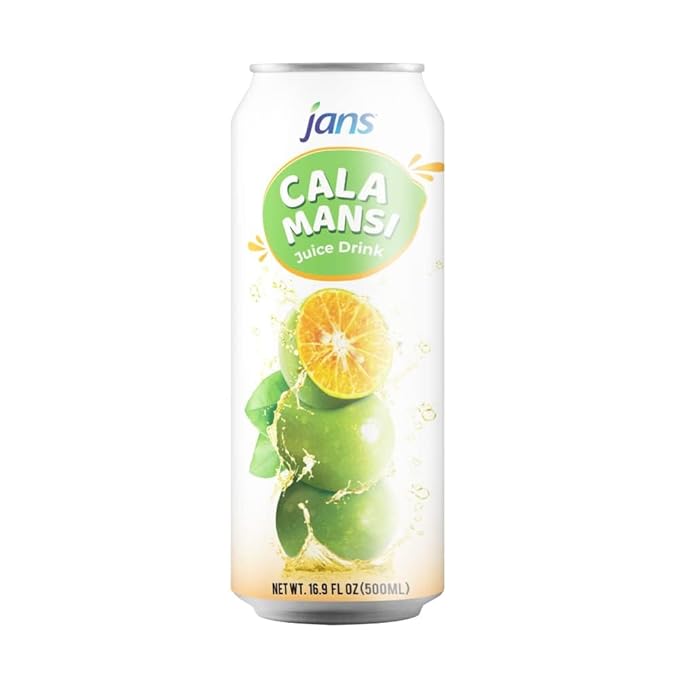 Jans Golden Lime Juice Calamansi Drink (16.9 oz Cans, 12-Pack) ??Philippine Kalamansi Citrus