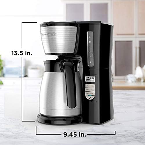 BLACK+DECKER 12-Cup Thermal Programmable Coffee maker, Brew Strength Selector, Auto-clean, Black