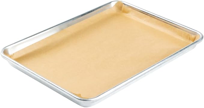 Restaurantware Pastry Tek 9 x 12 Inch Parchment Paper Sheets 200 Greaseproof Baking Sheets For Oven - Pre-Cut Double-Sided Silicone Coating Unbleached Paper Nonstick Baking Sheets Quarter-Size