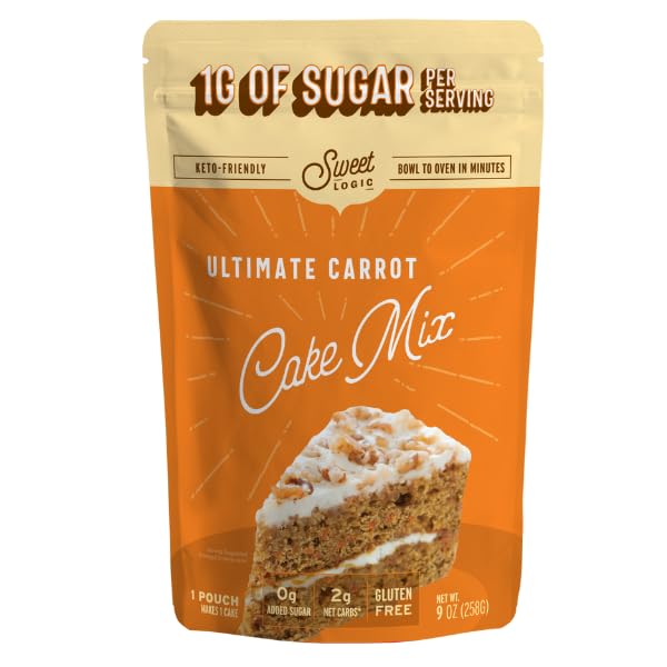 Sweet Logic Keto Baking Mix - Carrot Cake - Gluten-Free - Dairy Free - Diabetic-Friendly - High