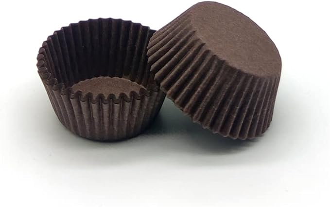 Brown Mini Cupcake Liners Natural Greaseproof Paper Muffin Baking Cups, 500-Count