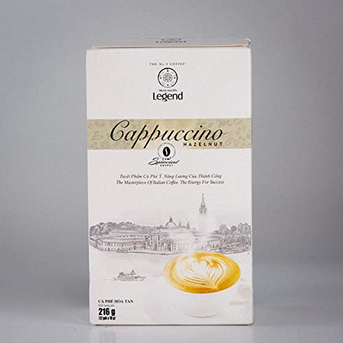 TRUNG NGUYEN LEGEND Cappuccino Hazelnut Instant Coffee Single Served Stick for Energy Boost (8oz