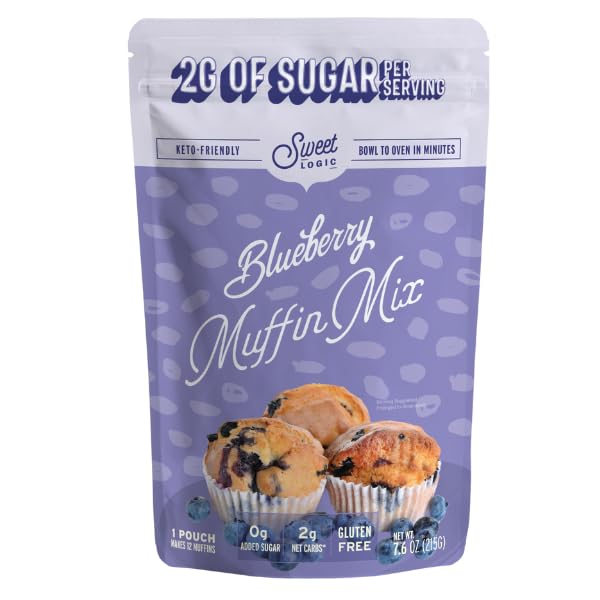 Sweet Logic Keto Baking Mix - Blueberry Muffin - Gluten-Free - Dairy Free - Diabetic-Friendly