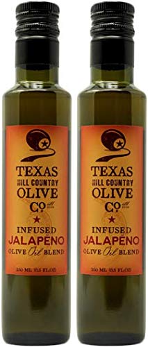 Texas Hill Country Olive Co Jalapeno Infused Olive Oil - Cold Pressed Gourmet EVOO Olive Oil