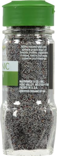 McCormick Gourmet Organic Poppy Seed, 2.12 Oz (Pack of 2)