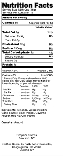 Cooper's Crumbs All Natural Gluten Free Low Carb Bread Crumb Alternative, High Protein, Vegan