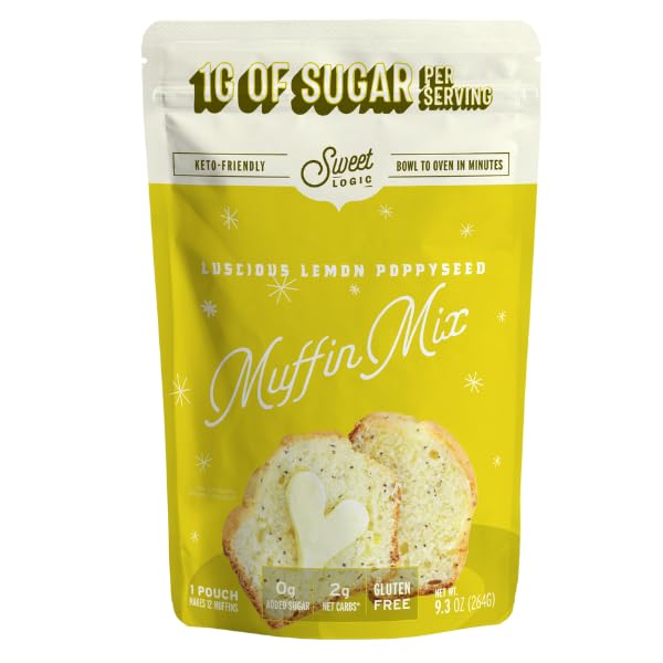 Sweet Logic Keto Baking Mix - Lemon Muffin - Gluten-Free - Dairy Free - Diabetic-Friendly - High