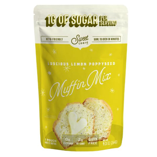Sweet Logic Keto Baking Mix - Lemon Muffin - Gluten-Free - Dairy Free - Diabetic-Friendly - High