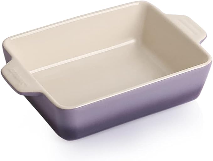 Sweejar Ceramic Baking Dish, Rectangular Small Baking Pan with Double Handles, 20 Oz for Cooking