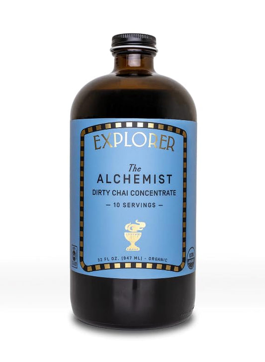 Explorer Organic Chai Tea Concentrate, Alchemist Dirty Spiced, Drink Iced or Hot, 32 fl oz, Makes 8