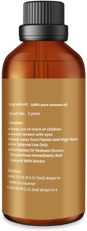 yethious Coconut Oil for Skin 100ML, Coconut Essential Oil for Diffuser Candle Making Soap