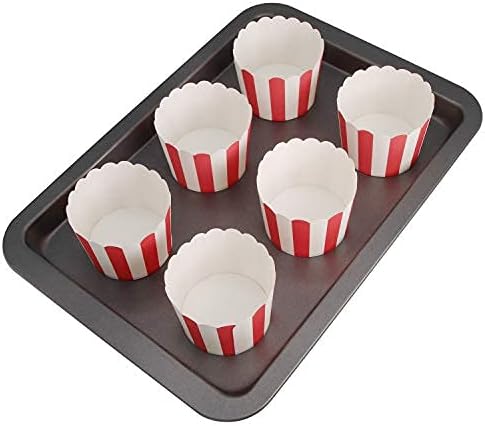 50-Pack Muffin Cups Baking Paper Cup Cupcake Muffins Liners Red and White Stripes Baking Cups