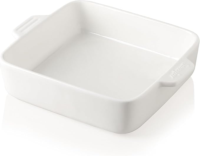 Sweejar Ceramic Baking Dish, 8 x 8 Cake Baking Pan for Brownie, Porcelain Square Bakeware with