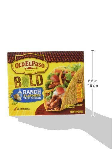 Old El Paso Stand ???Stuff Taco Shells, Zesty Ranch Flavored, Gluten Free Crunchy Corn Taco Shells