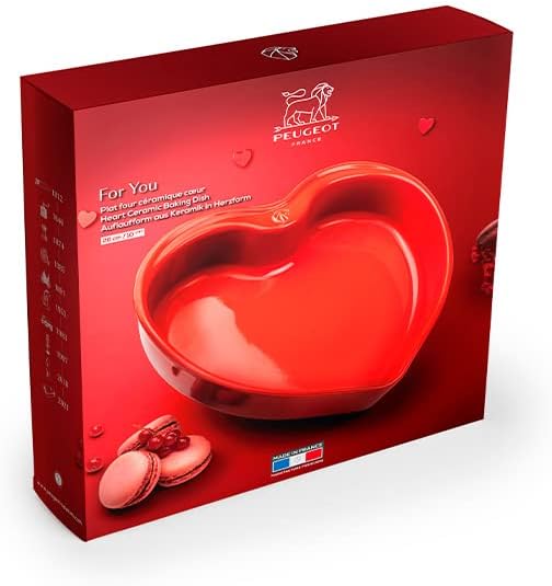 Peugeot Appolia Heart Baking Dish, 57oz, Red