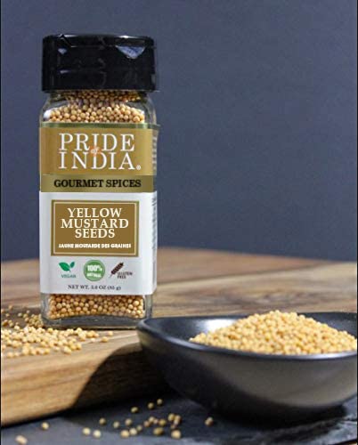 Pride of India – Yellow Mustard Seed Whole – Pungent & Aromatic – Gourmet Indian Spice – Add in