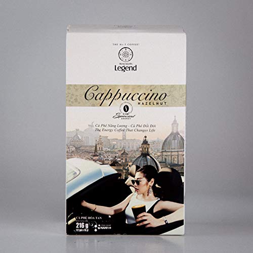 TRUNG NGUYEN LEGEND Cappuccino Hazelnut Instant Coffee Single Served Stick for Energy Boost (8oz