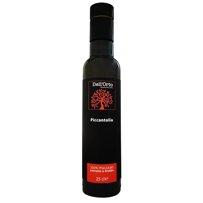 Dell'Orto Piccantolio Chili Olive Oil Extra Virgin (250ml) | Hot Peppers, Cold Pressed Spicy Olive