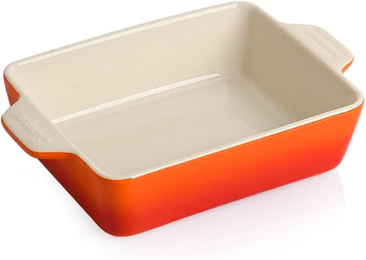 Sweejar Ceramic Baking Dish, Rectangular Small Baking Pan with Double Handles, 20 Oz for Cooking