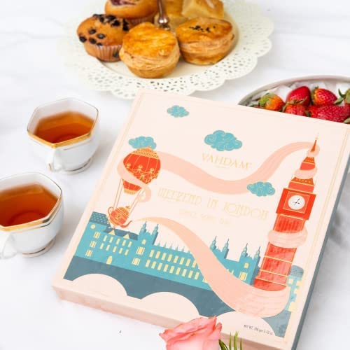 VAHDAM Weekend in London Tea Gift Set – Travel Edition Gift Box | 9 Varieties of Chai & Black Tea |